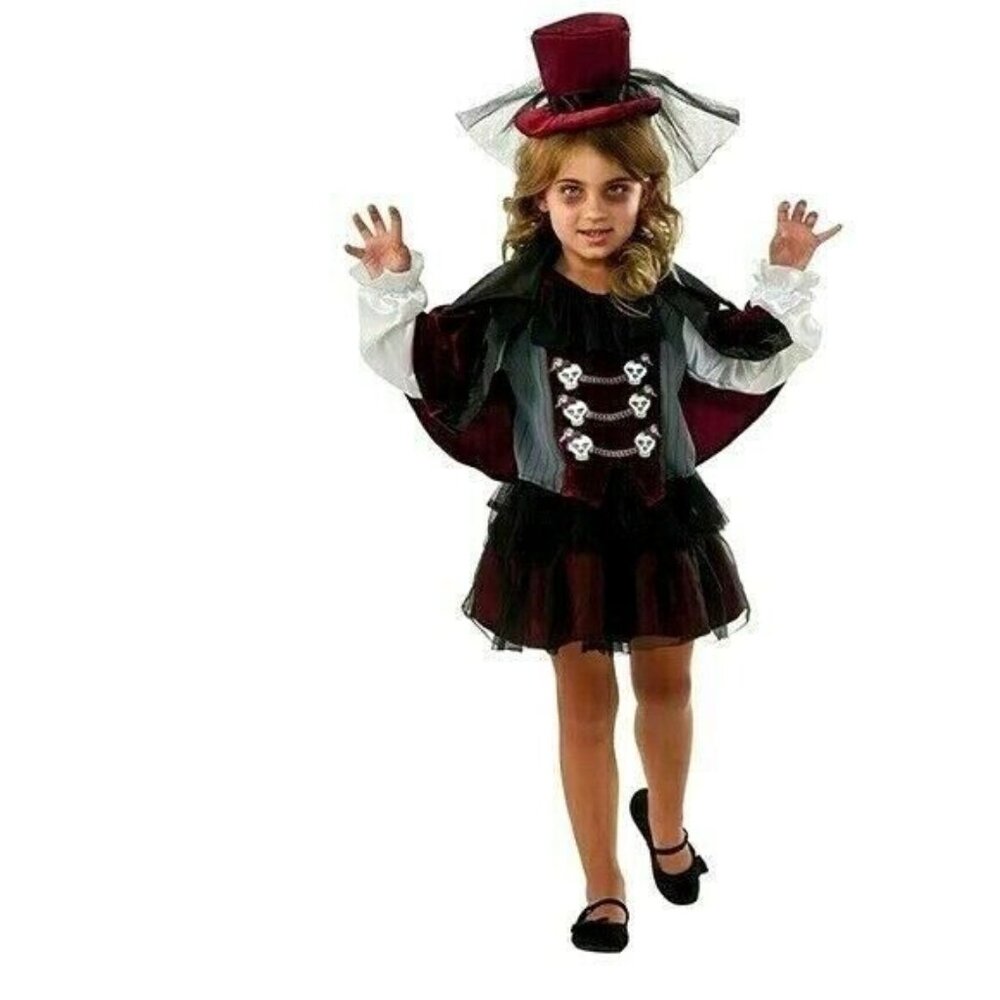 Rubies Little Vampiress Costume Dress With Cape Girls Small 4-6